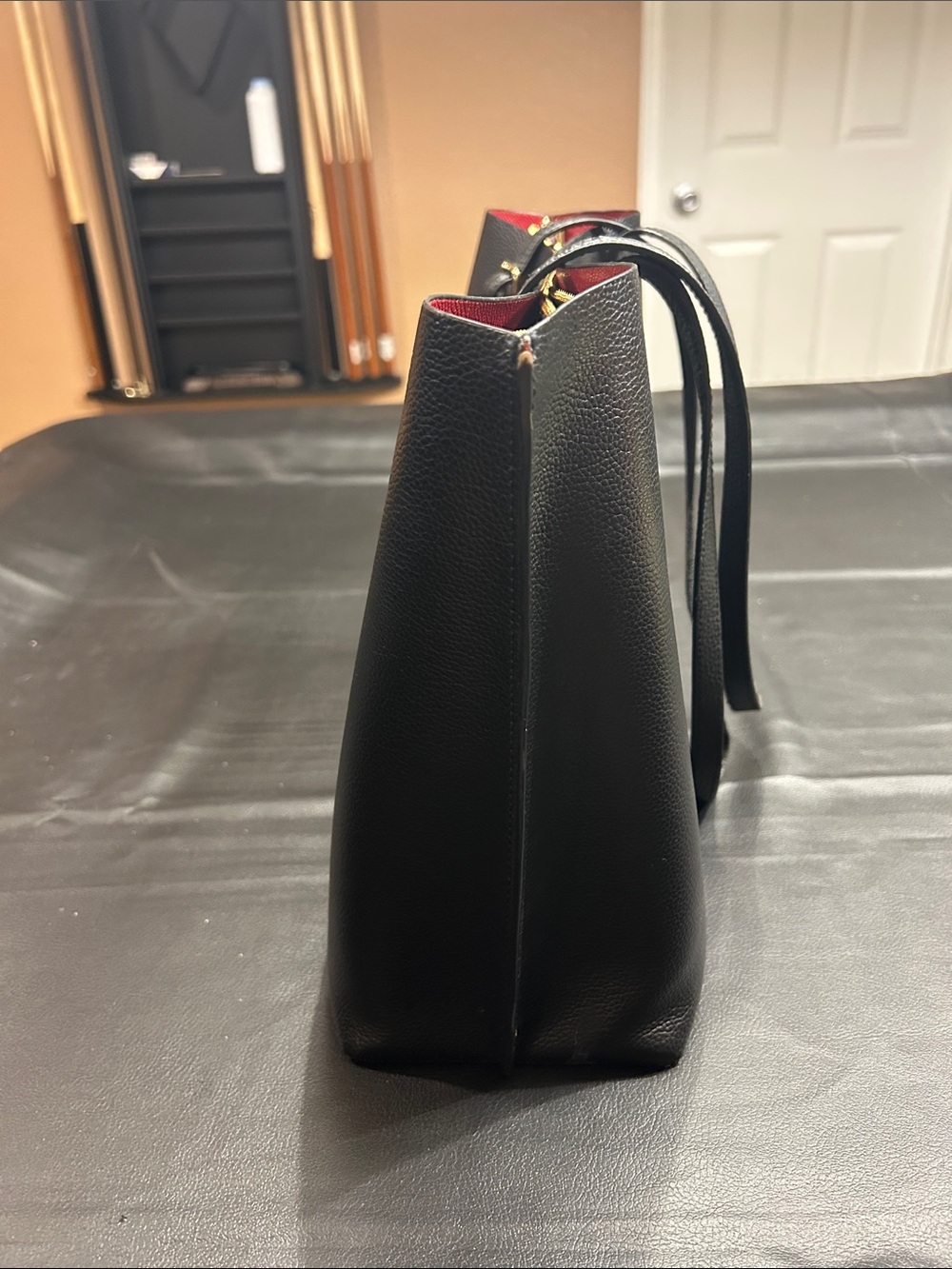 Coach Black Leather Tote with Gold Logo and Tag - Picture 11 of 17